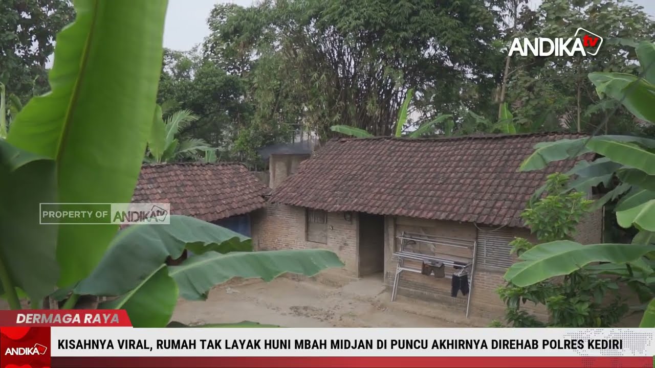 KISAHNYA VIRAL, RUMAH TAK LAYAK HUNI MBAH MIDJAN DI PUNCU AKHIRNYA DIREHAB POLRES KEDIRI