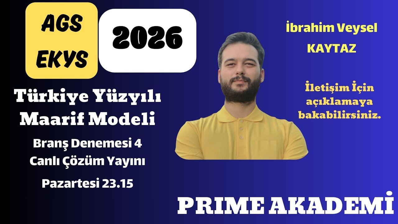 Türkiye Yüzyılı Maarif Modeli Branş Denemesi 4 Çözümleri - İbrahim Veysel KAYTAZ