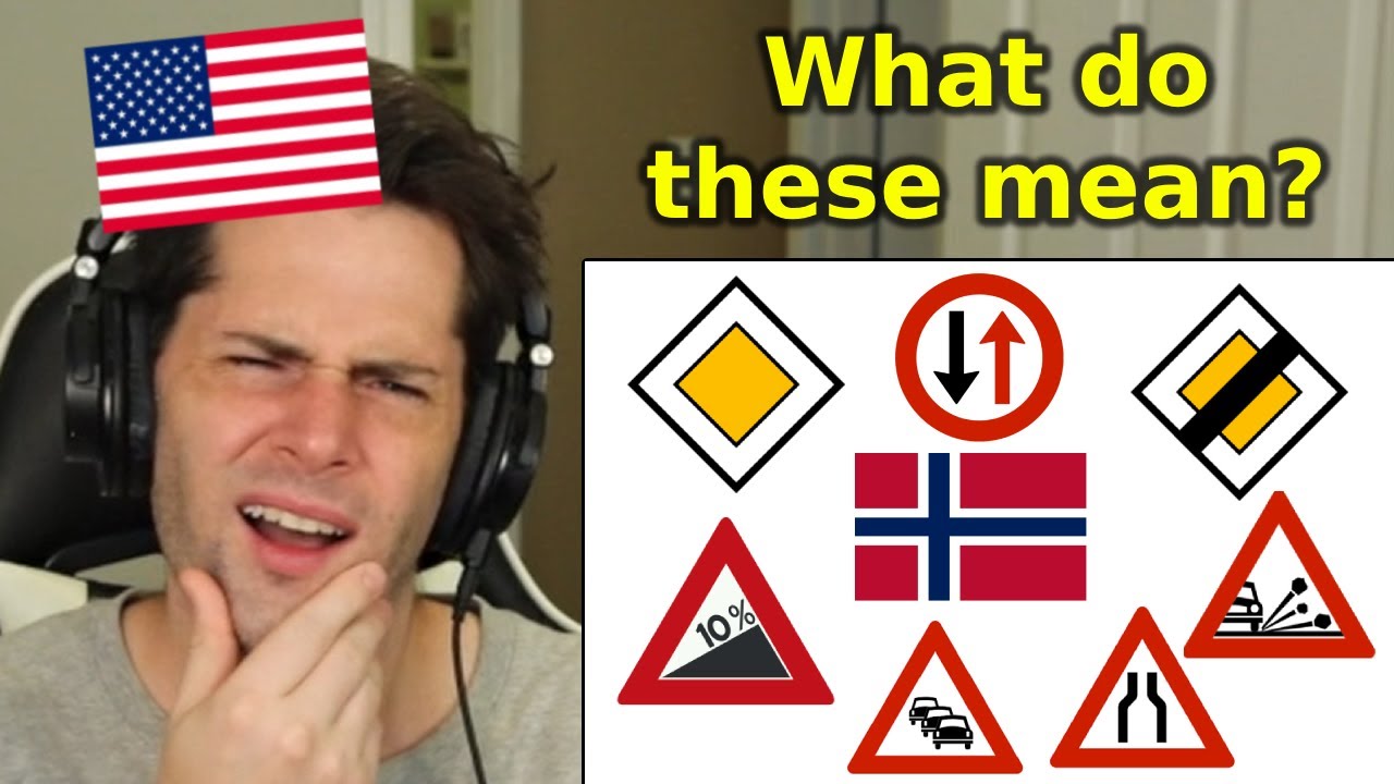 American Reacts to Road Signs in Norway