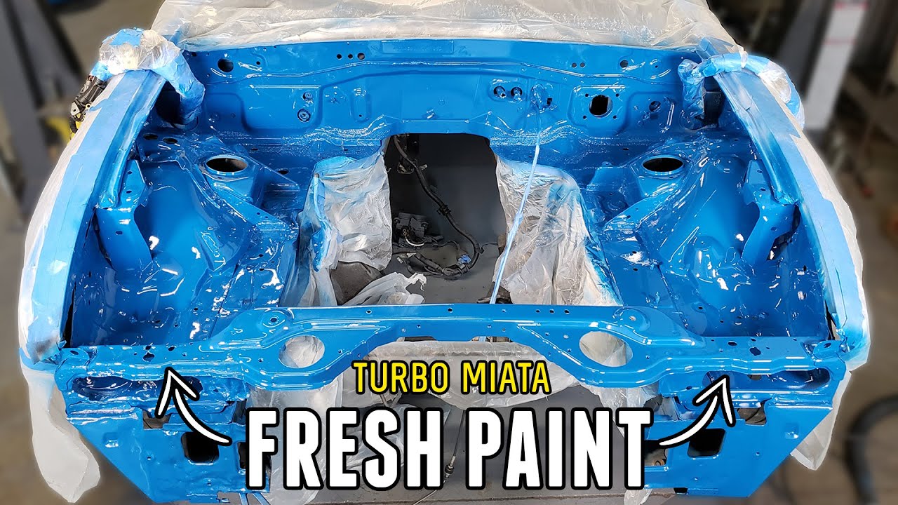 Repainting the ENGINE BAY of the TURBO MIATA - It Looks INCREDIBLE!
