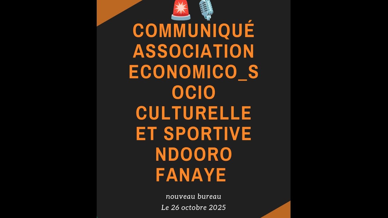 🚨🎙️Communiqu&eacute; Association economico_socio culturelle et sportive ndooro Fanaye