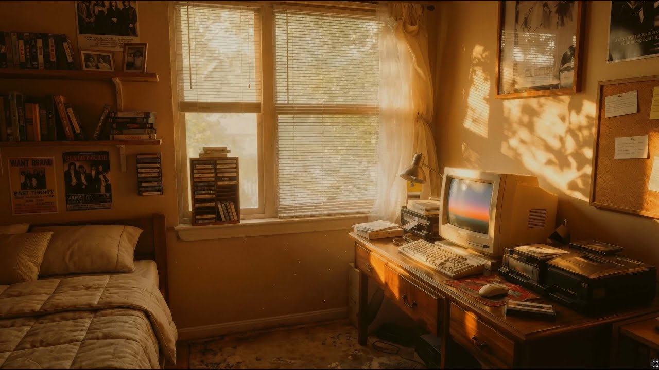 90s Retro Lofi | Cozy Bedroom Ambience with Vintage Synths
