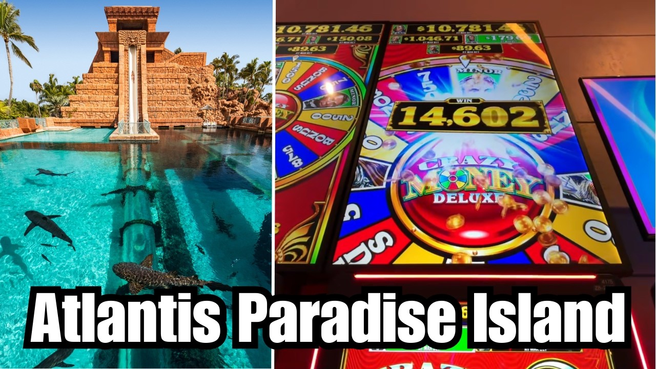 Playing Slots on our FREE TRIP to Atlantis Paradise Island!! #slots