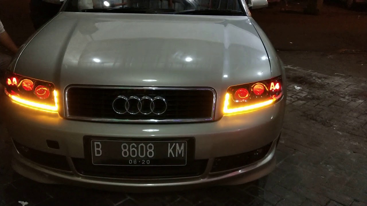 #audiA4 #modifikasi #audi #A4 headlamp lightbar full custume trunsignal demon eyes red bixenon