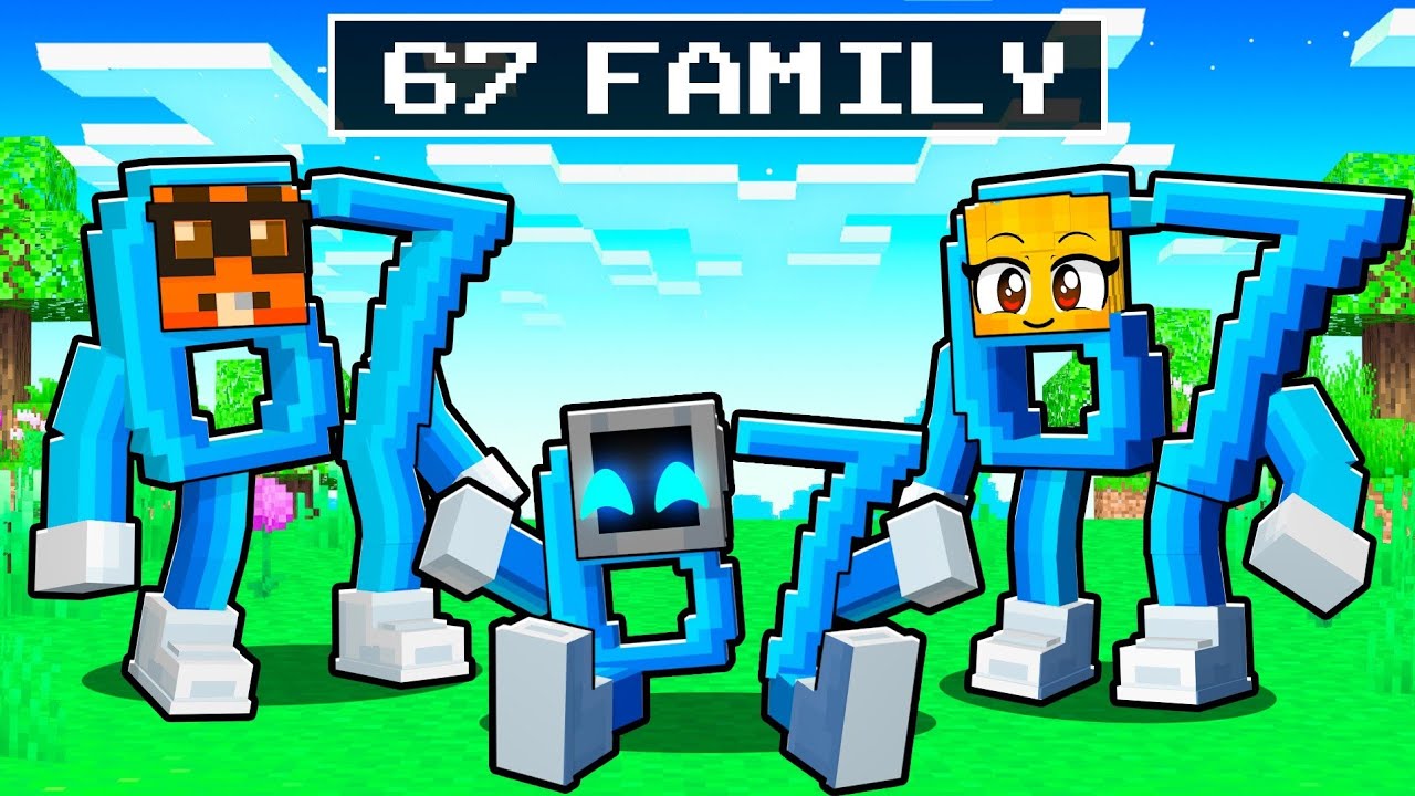 Having a 67 Brainrot Family in Minecraft!