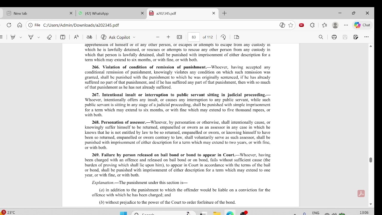 SECTION-264 -269 BNS 23 (CHAPTER XIV OF FALSE EVIDENCE AND OFFENCES AGAINST PUBLIC JUSTICE )