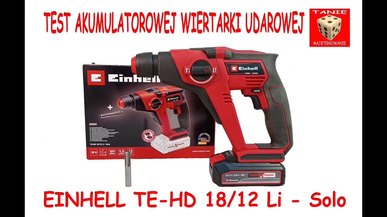 Wiertarka Udarowa EINHELL TE-HD 18/12 Li Solo  - TEST Udaru Pneumatycznego 1,3 JOULE !!!