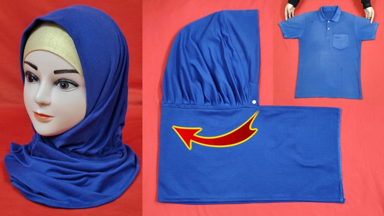 Winter Mini Scarf/ Hijab From Old Tshirt Cutting And Stitching/ Instant Hijab Making/ Inner Cap DIY