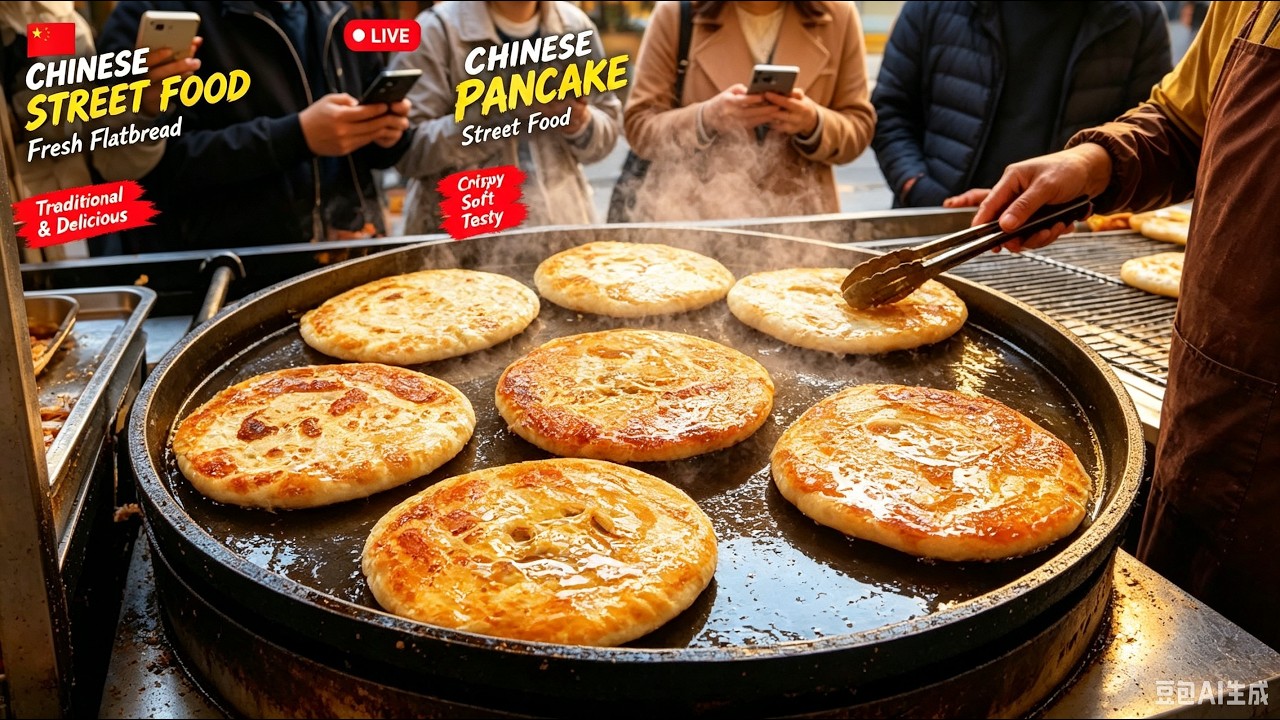 🇨🇳 LIVE Chinese Street Food | Crispy Handmade Flatbread in China