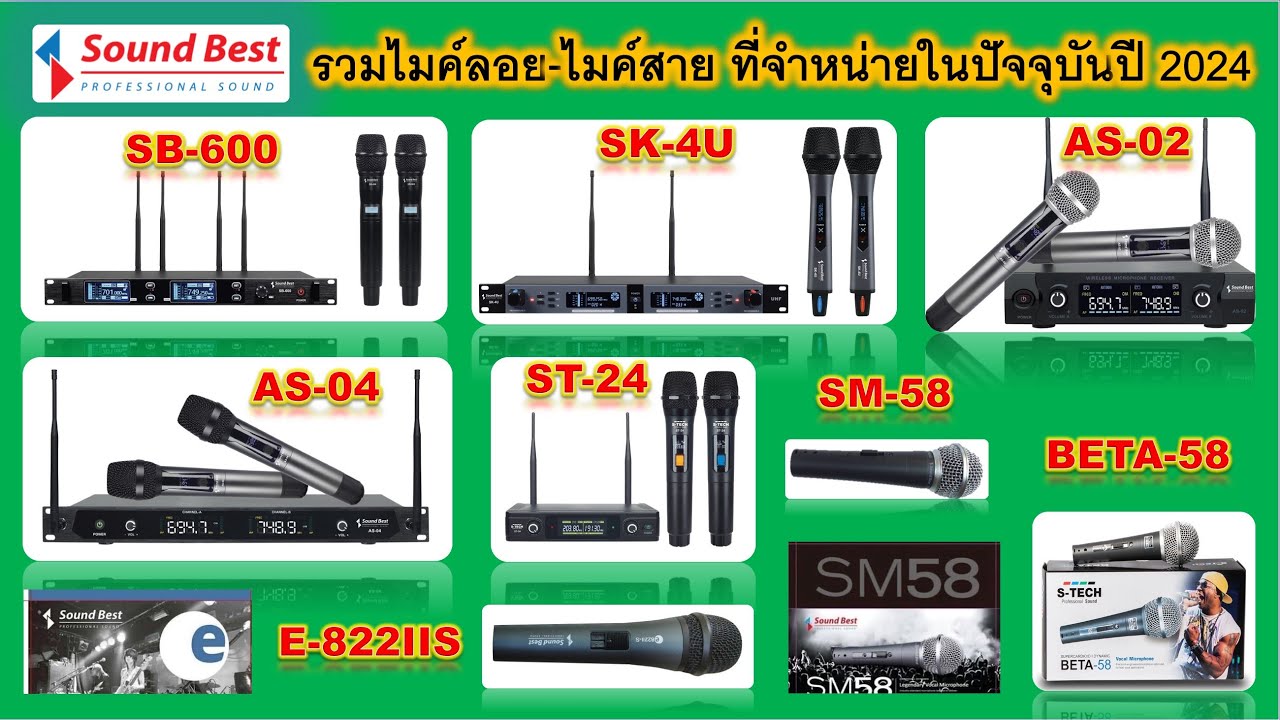 Sound Best รวมไมค์ลอย 5 รุ่น และไมค์สาย 3 รุ่น ที่วางจำหน่ายในปัจจุบันปี 2024