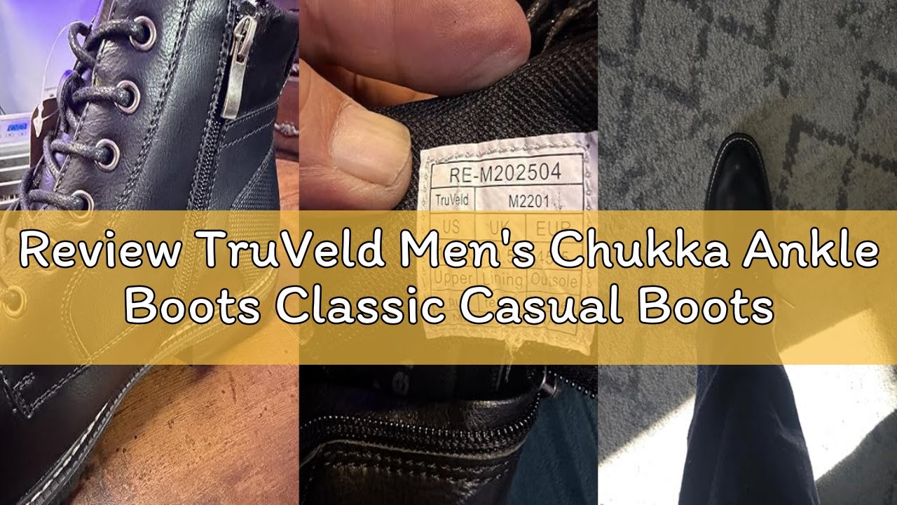 Review TruVeld Men's Chukka Ankle Boots Classic Casual Boots for Men with Zipper