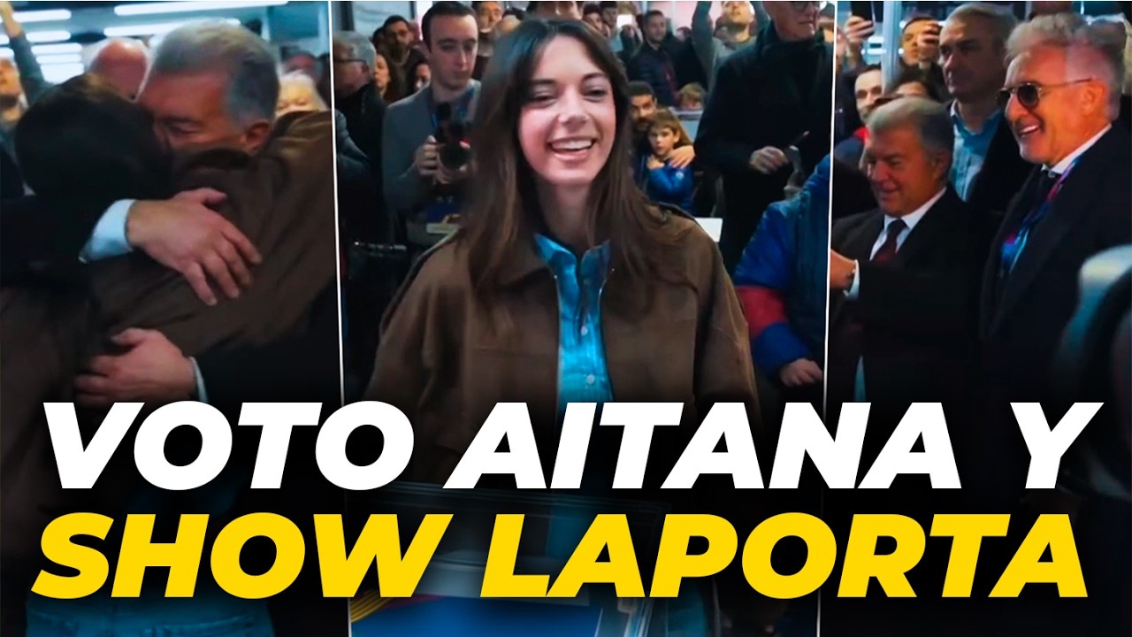 MOMENTAZO LAPORTA y AITANA BONMATÍ durante las ELECCIONES del FC BARCELONA