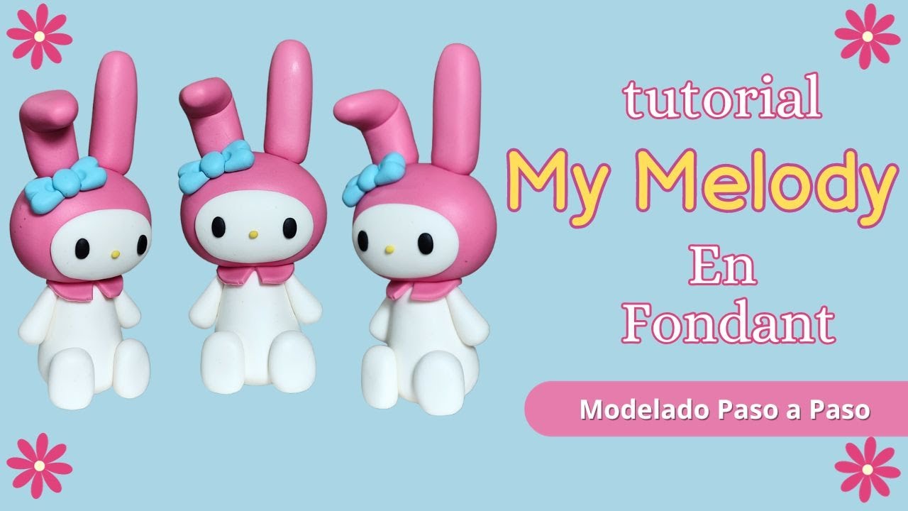 Cómo Hacer a My Melody en Fondant// Hello Kitty fondant// Figuras Fondant