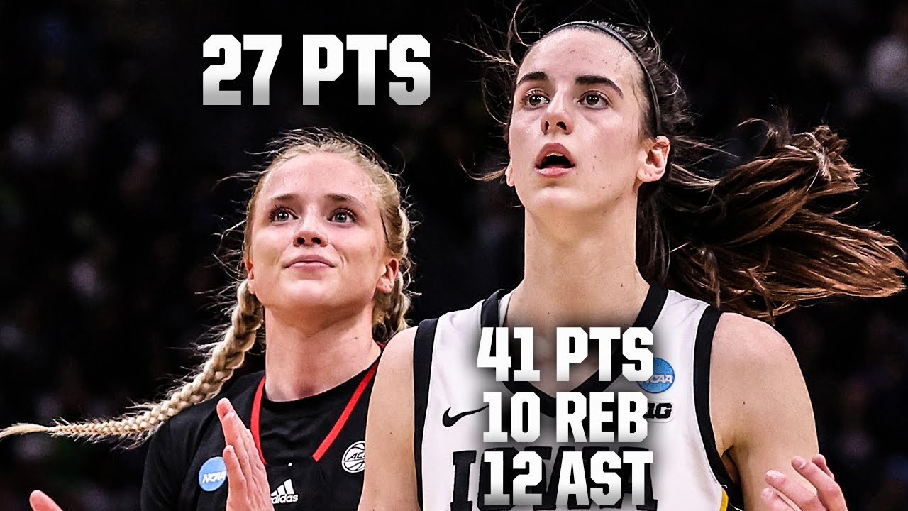 Hailey Van Lith (27 PTS) & Caitlin Clark (41-10-12) battle it out for a Final Four spot 😳👀