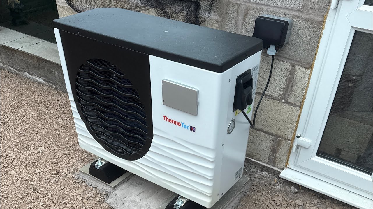 Ashp fitted 🙏🏼 and the filter house build continues #koi #airsourceheatpump