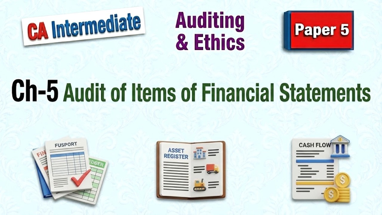 🎓CA Intermediate | Paper-5 | Ch-5 | Audit of Items of Financial Statements | 📈Auditing and Ethics