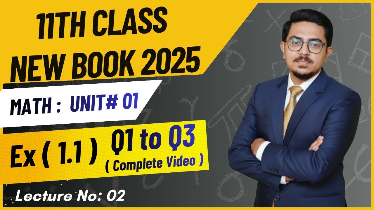 1st Year Class Math New Book 2025 | 11th Math | Unit 1 | Exercise 1.1 | Question 1,2,3 | ex 1.1