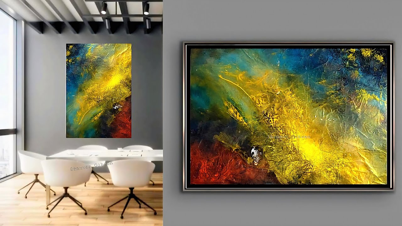 Create a STUNNING Textured Abstract Painting with Aluminum Foil: Acrylic Painting on Canvas (442)