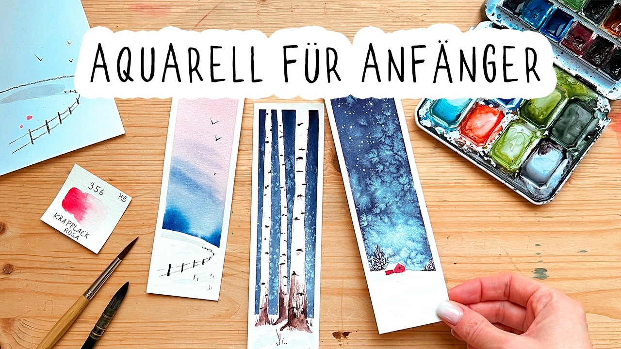 Aquarell malen lernen – 3 einfache Techniken für Lesezeichen
