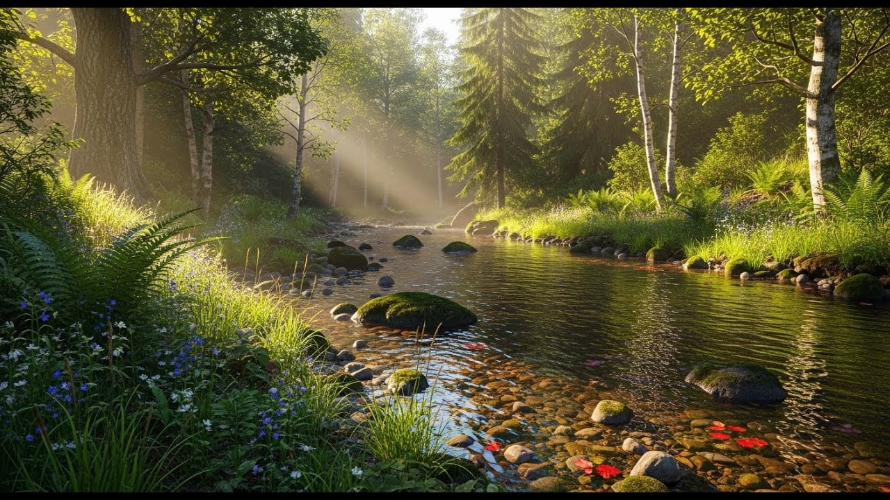 Flowing River Ambience 🌊 Peaceful Sound for Meditation, Focus, and Deep Relaxation #924
