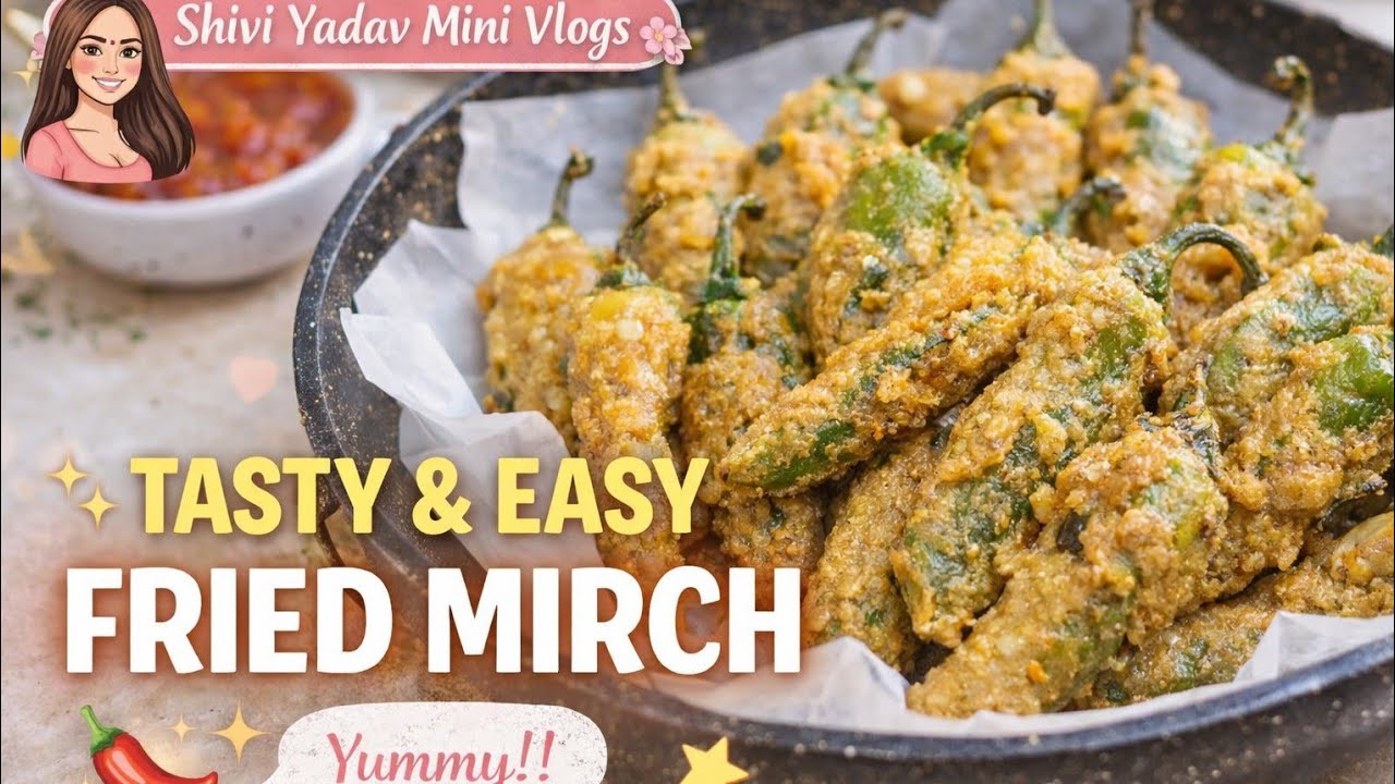 Fried mirch recipe 😋 #fried #mirchi #newrecipe #explore #treanding #vlog #shorts #yt #food #minivlog
