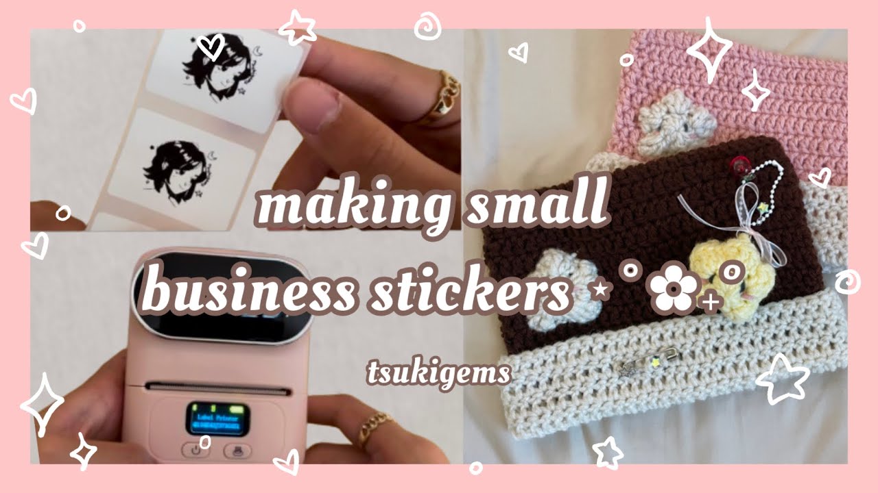 Making logo stickers for my small business! ° ᡣ𐭩 . ° . ♥️ stickers from home with @phomemo !