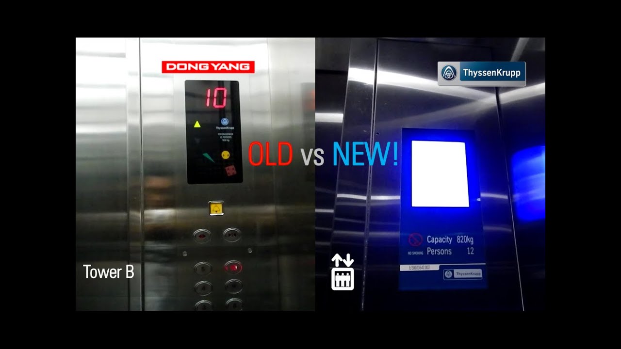 OLD vs NEW! Dong Yang vs ThyssenKrupp Elevator (Tower B)