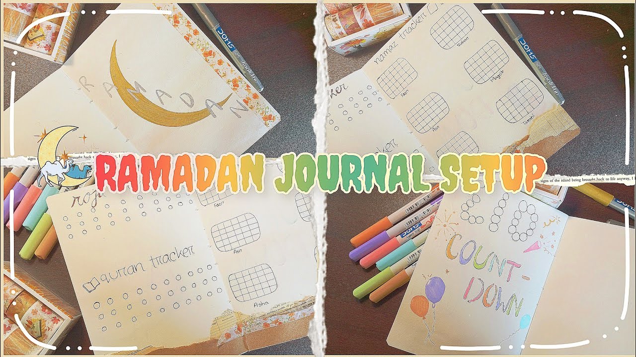 RAMADAN JOURNAL SETUP🌙☁️Easy bullet journal idea🌷 #ramadan #journal #trending #viral 