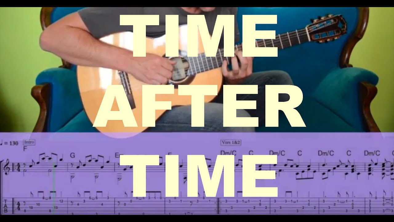 TIME AFTER TIME (Cyndi Lauper) Fingerstyle Guitar Tutorial by David Plate