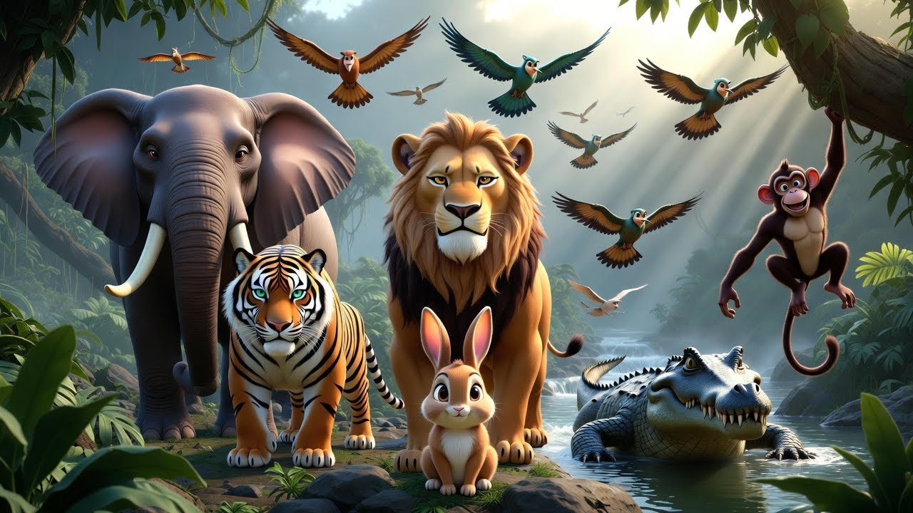 🐘🦁🐯🐒🐰🦜🐊कहानी: “जंगल की सबसे बड़ी परीक्षा”