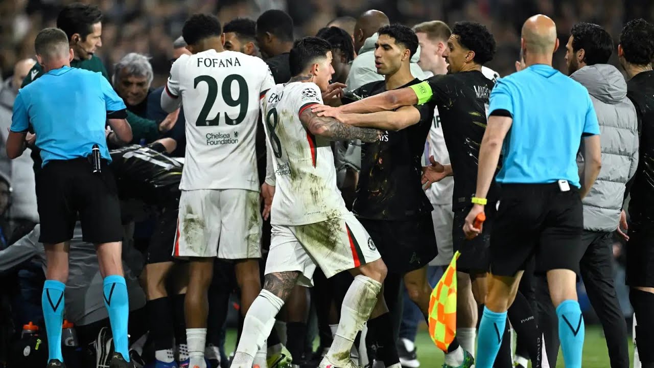 Enzo Fern&aacute;ndez vs Vitinha Heated Moment After PSG 5-2 Chelsea | PSG Vs Chelsea | UCL