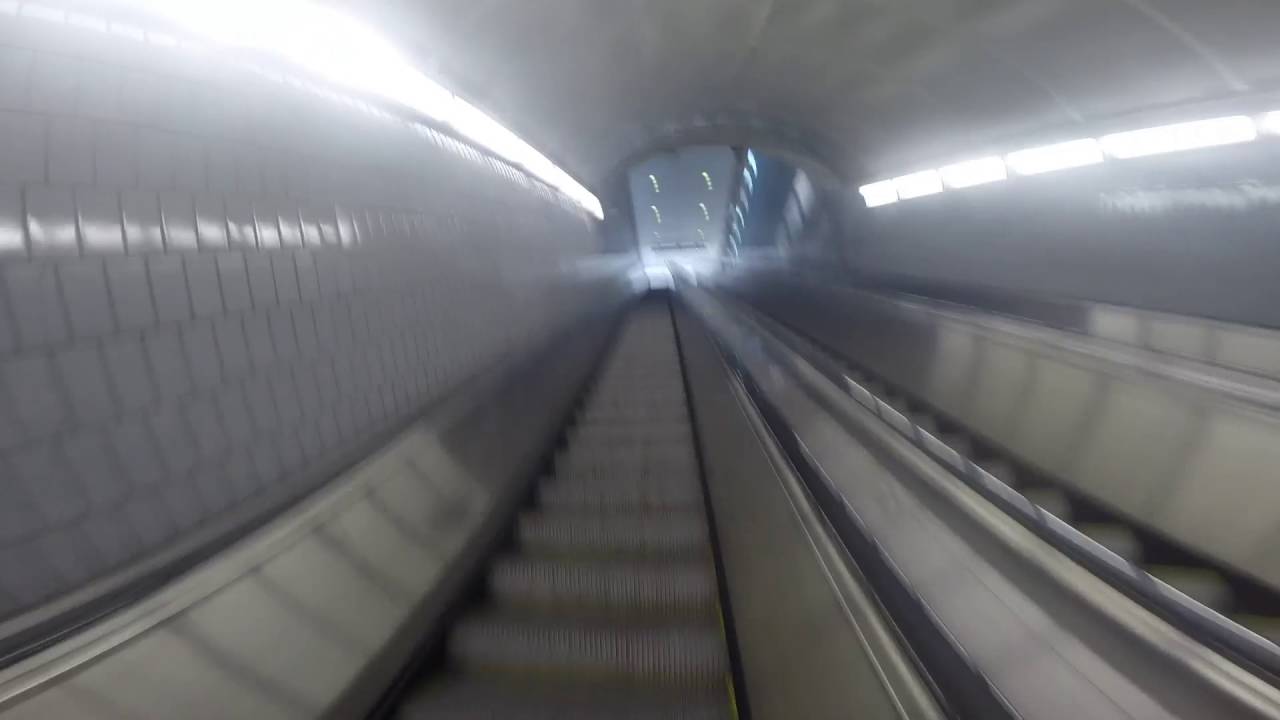 Running up the down escalator at Peachtree Center