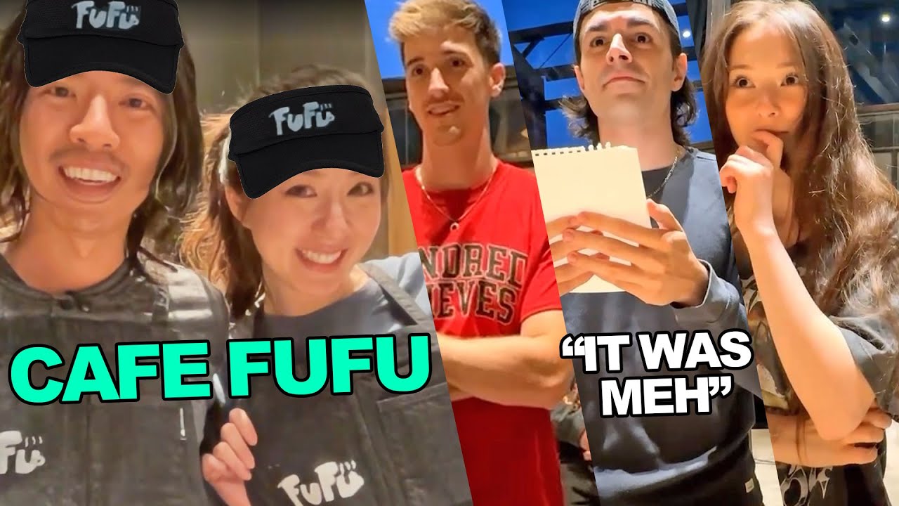 Streamers Visit To Try Fuslie & Her Brother's FuFu Cafe Grand Opening Ft. TinaKitten, Foolish, Ellum