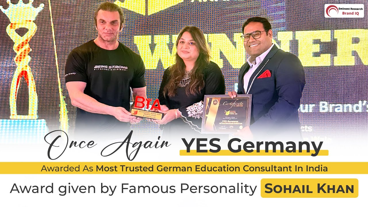 Awarded as the Most Trusted German Education Consultant 2023 | YES Germany #trustmatters