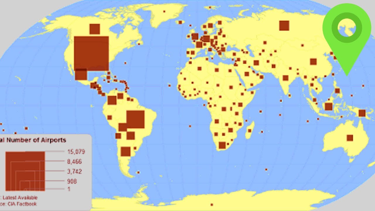 Which Country Has The Most Airports? Which Have None?
