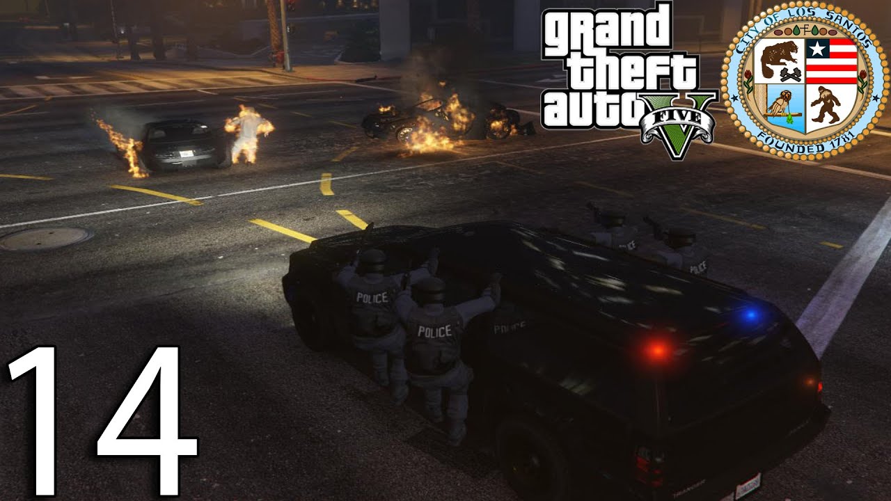 GTA V Police Mod 1.0c Day 14 - 8 Man SWAT Team Double Car Explosion!