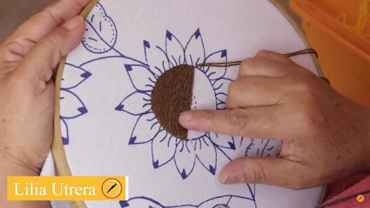 Bordados Faciles 44 🧶 Bordado fantasia GIRASOL 🌻