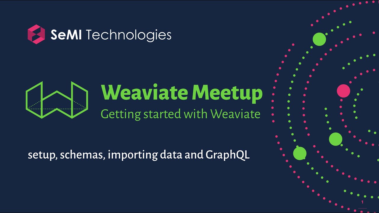 Weaviate Meetup – Getting Started (setup, vectorizers, schemas, importing data and GraphQL)