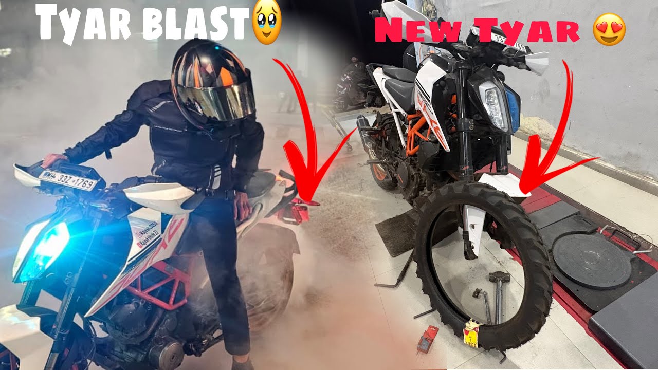 KTM Duke 390 Tyre Blast Ho Gya 😭Burnout 🔥New tyar || Rajesh Bhute || #rajesh_d250 #burnout #duke390 