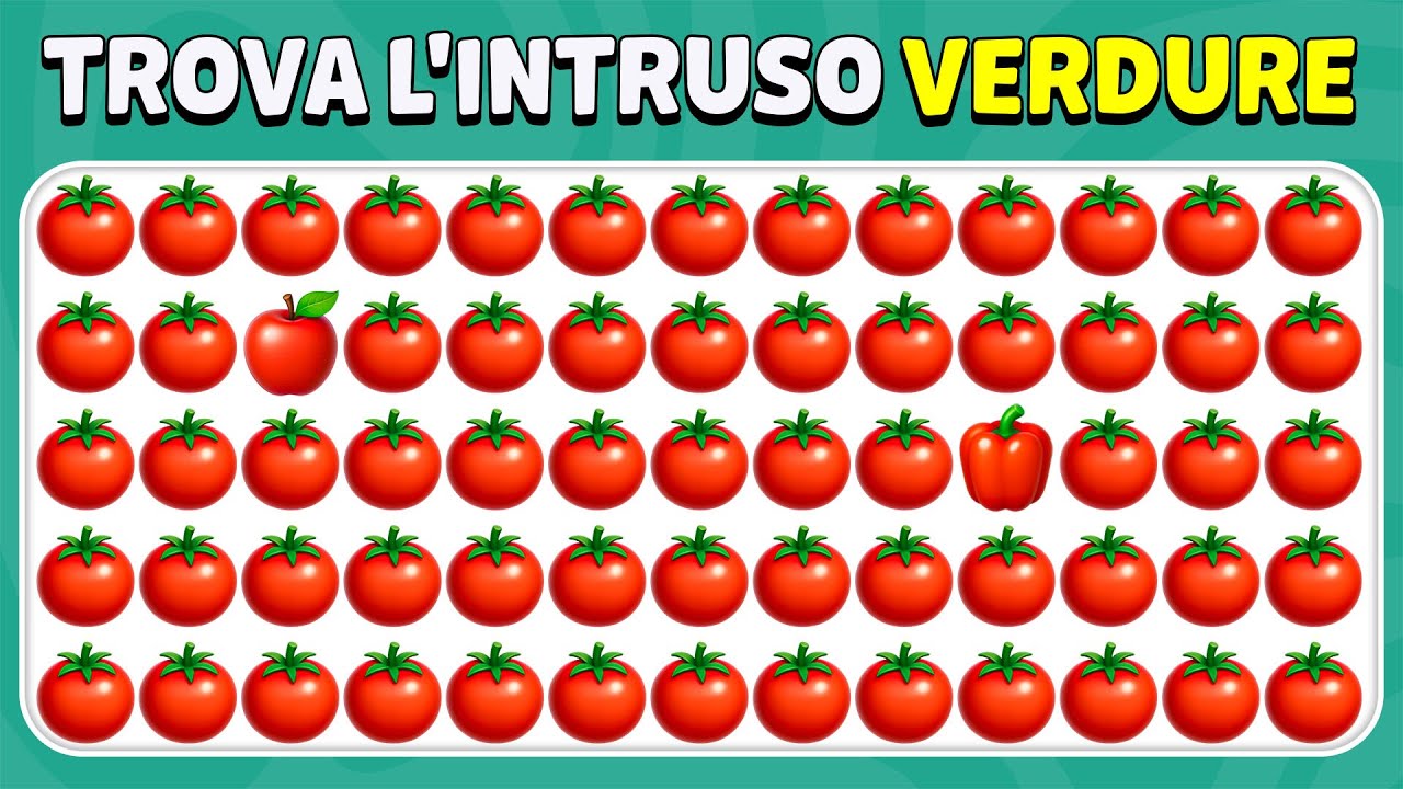 Trova l'intruso - Verdure 🥦🥕🌶️ | 30 Livelli Finali | Quiz Emoji | Ape Quiz