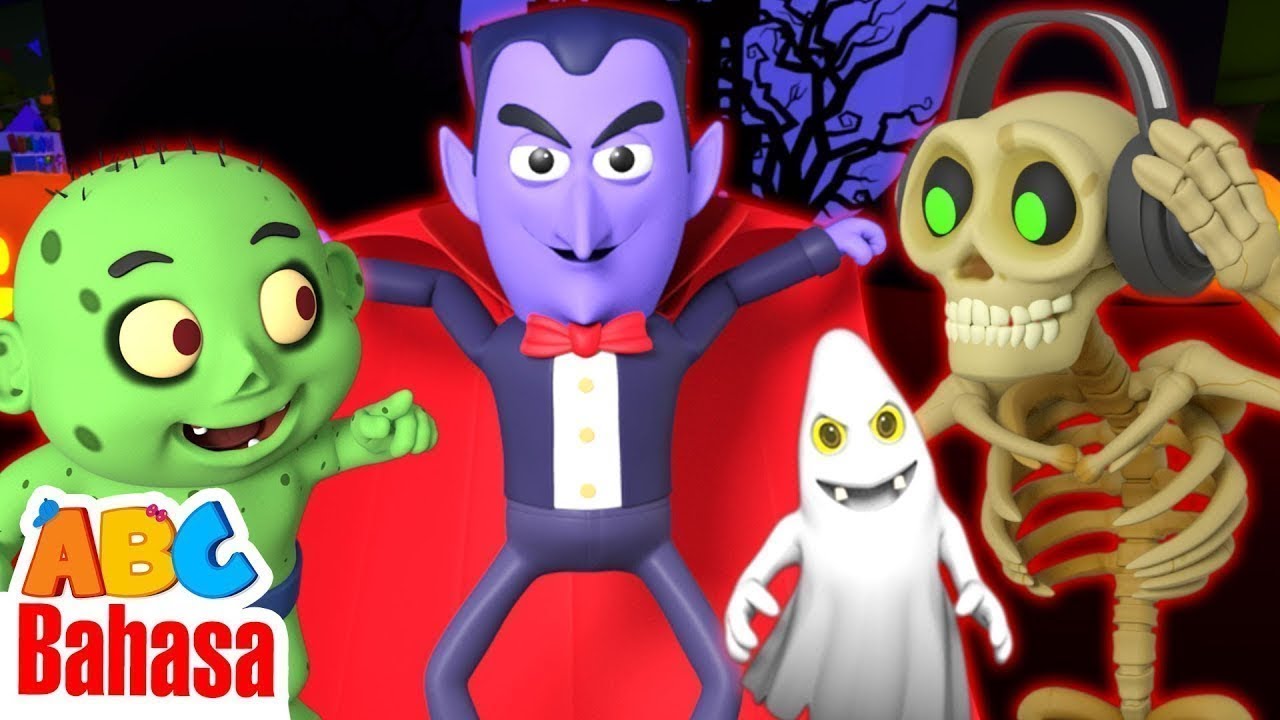 🧟‍♂️Tarian Kota Hantu Berhantu!🎶💀Rig a Jig Spooky Zombie lagu untuk anak | ABC Bahasa