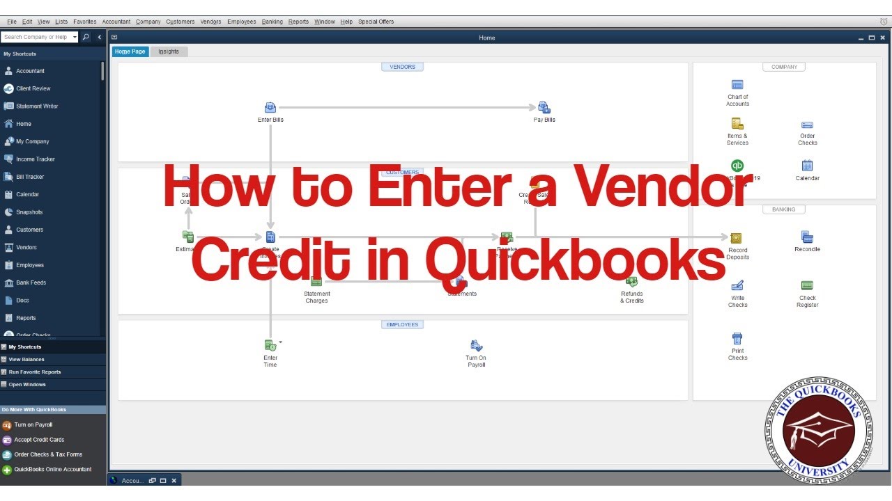 How to Enter a Vendor Credit in Quickbooks
