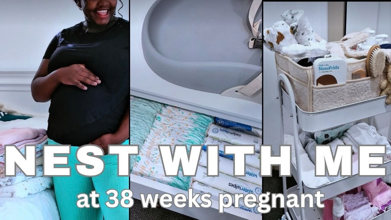 NEST WITH ME | Baby laundry | Dresser organisation | Bedside cart | Diaper caddy + postpartum cart