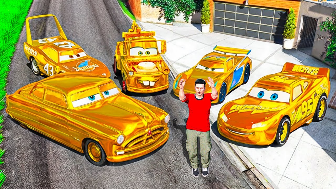 Colectez TOATE masinile FULGER MCQUEEN de AUR in GTA 5!
