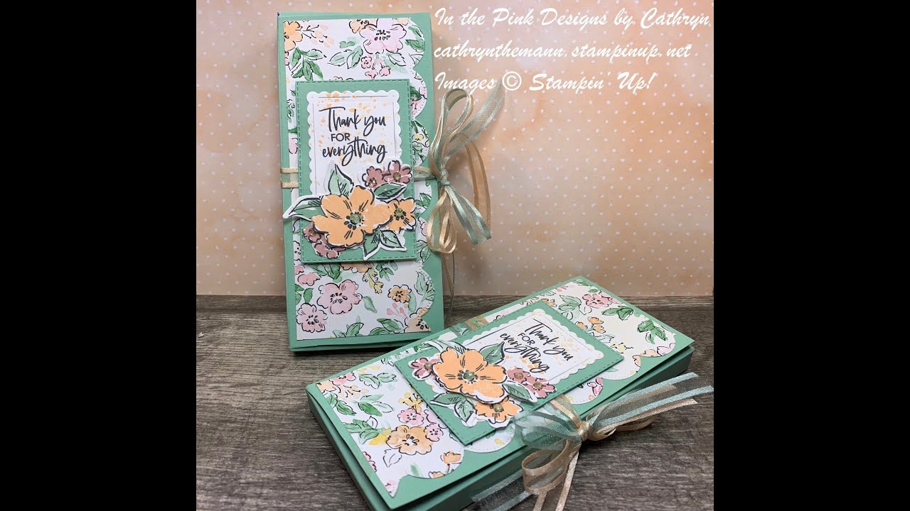 CADBURY CHOCOLATE BAR BOX with HAND-PENNED PETALS -  Stampin' Up!