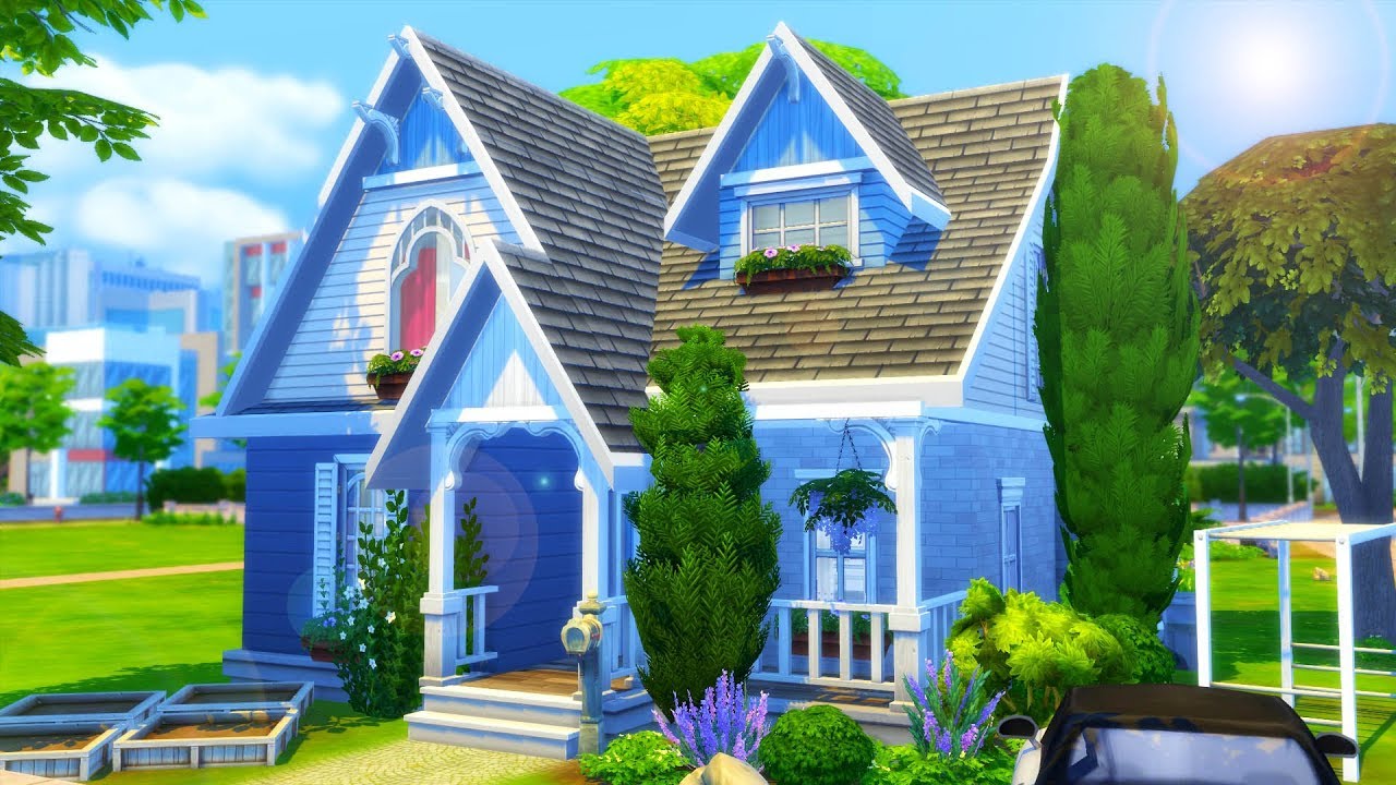 COZY BASE GAME FAMILY HOME // Sims 4 Speed Build
