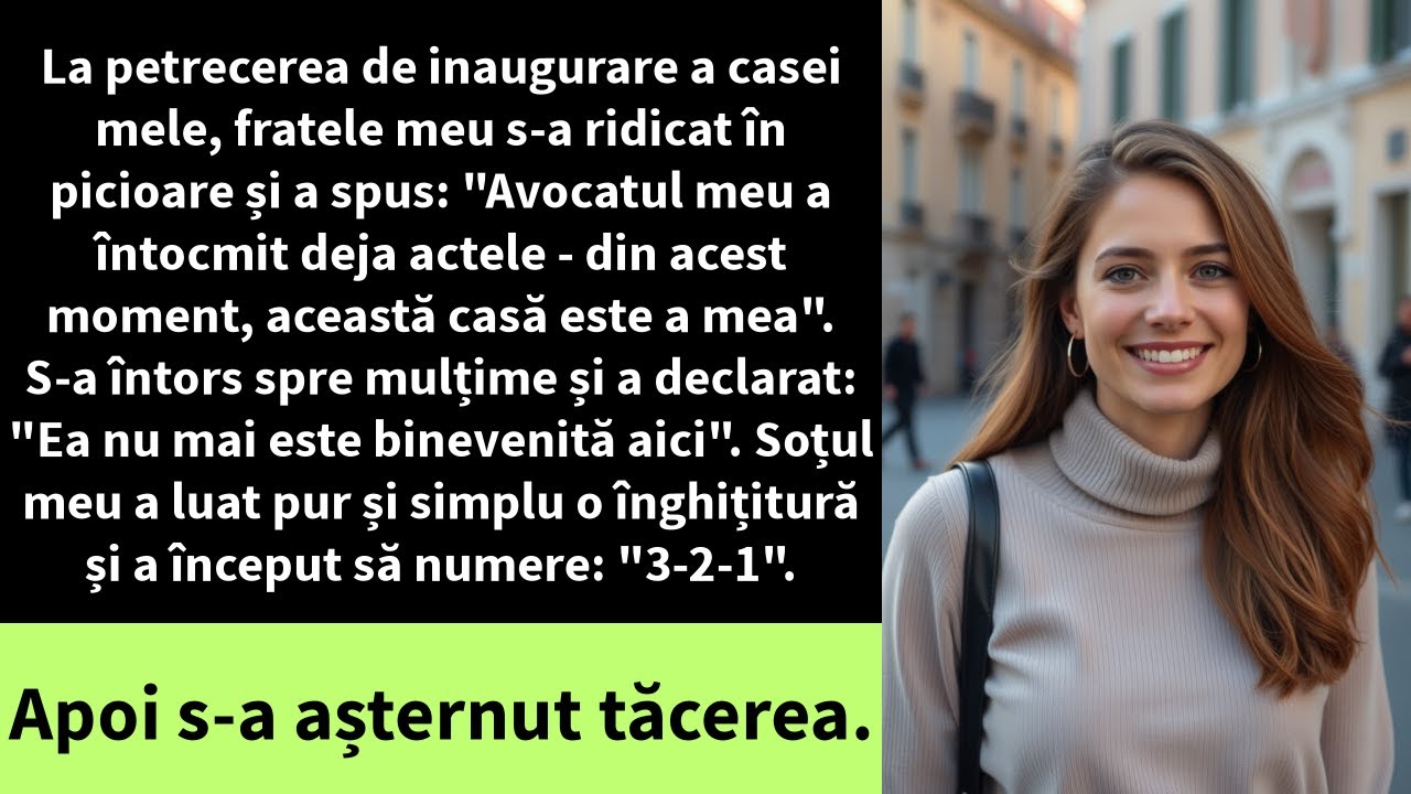 La petrecerea de inaugurare a casei mele, fratele meu s-a ridicat în picioare și a spus: