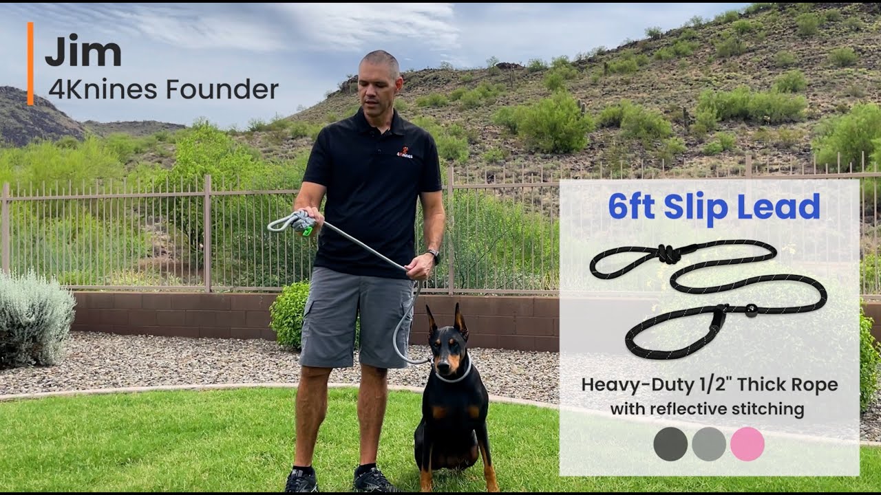 4Knines Durable Slip Lead Dog Leash With Unique Metal Slider