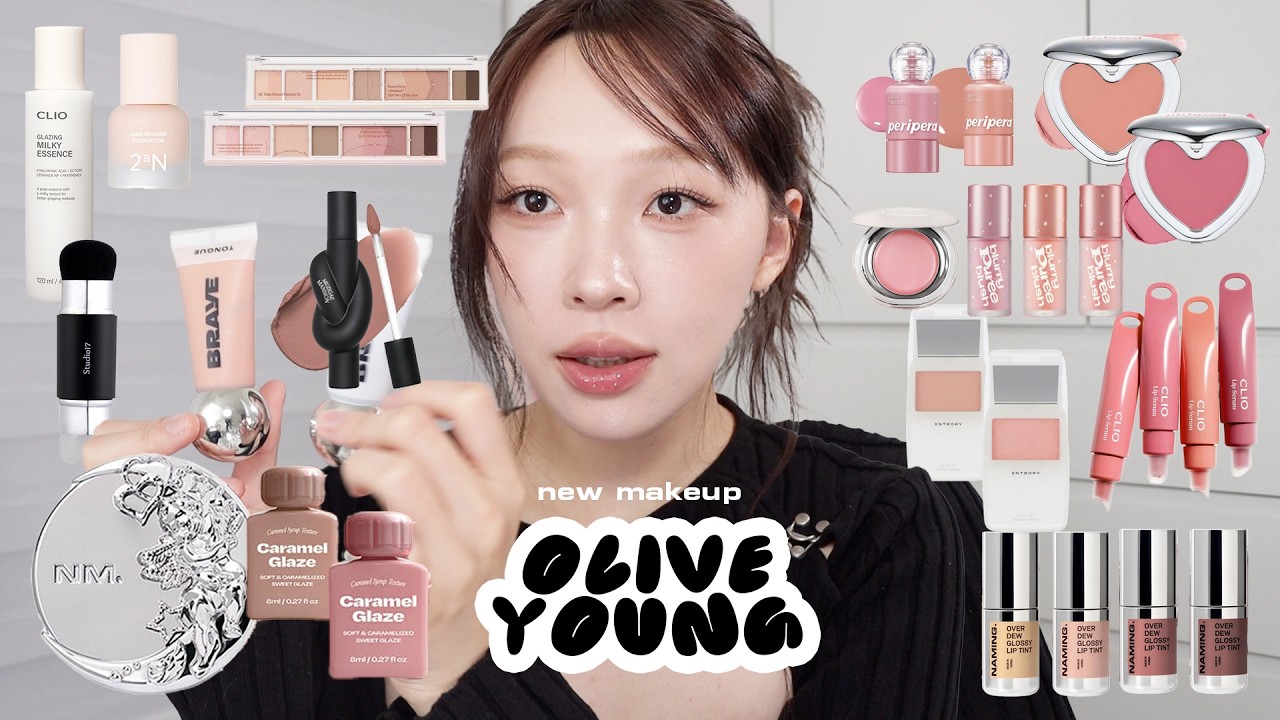 Olive Young新品買什麼? 韓系彩妝新品總結報告🖤冷門朦朧色腮紅膏/太妍推薦雙頭刷/公式萬能眼影盤/漫畫吊飾唇蜜 | heyitsmindy