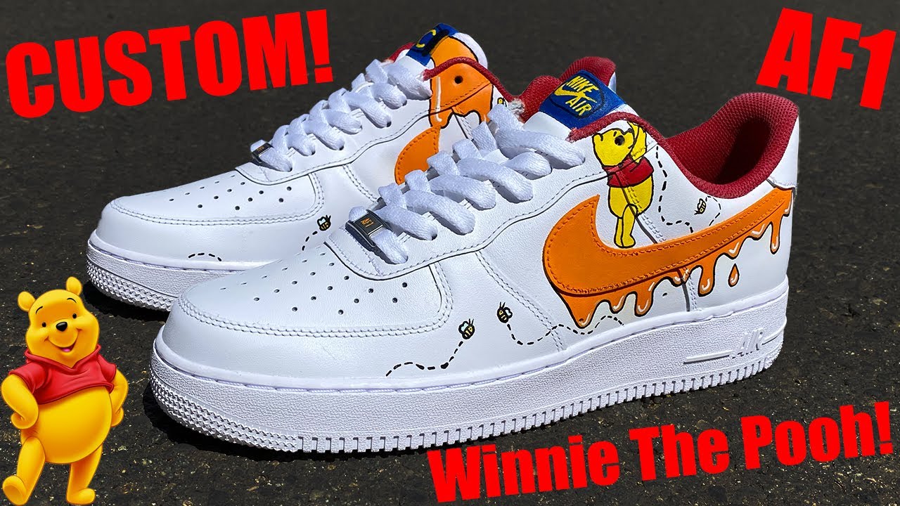 Custom Nike Air Force 1 Winnie The Pooh Drip [Custom Shoes]